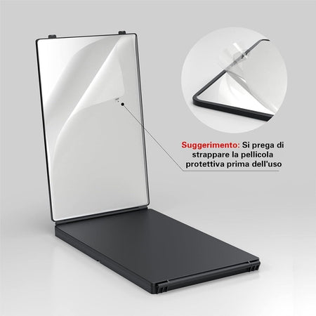 JUSRON Specchio Trucco a 3 Vie, Portatile Specchio a 360 Gradi Capelli, Specchio