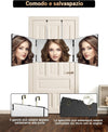 JUSRON Specchio Trucco a 3 Vie, Portatile Specchio a 360 Gradi Capelli, Specchio