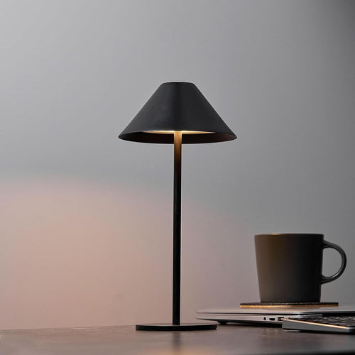 Lampada da Tavolo Senza Fili Ricaricabile, Nera Lampada da Scrivania Dimmerabile