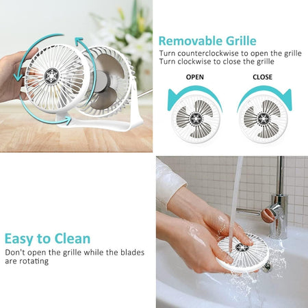Ventilatore USB, Mini USB Ventilatore Silenzioso, Regolabile 3 Velocità