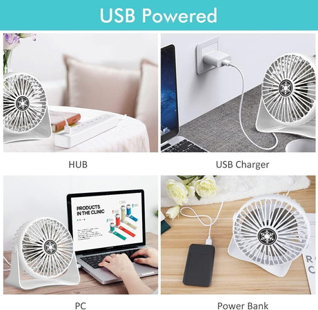 Ventilatore USB, Mini USB Ventilatore Silenzioso, Regolabile 3 Velocità