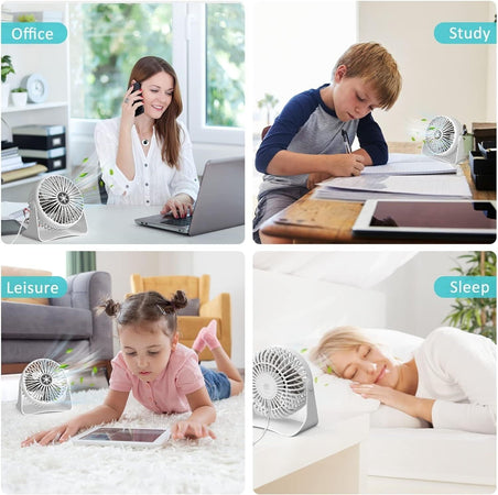 Ventilatore USB, Mini USB Ventilatore Silenzioso, Regolabile 3 Velocità