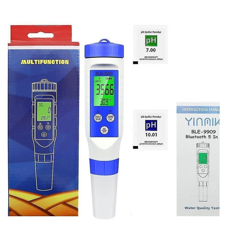 TOPINCN Misuratore per Test dell'Acqua 5 in 1, Penna Bluetooth5.2 PH TDS EC
