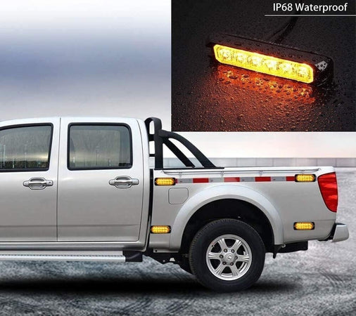 4 in 1 Lampada di Emergenza Strobo 18 Modalità con Interruttore 4X6 LED Barra