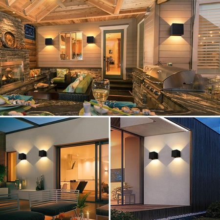 4 Pezzi Applique da Parete Interno/Esterno 10W LED Moderno Lampada da Parete
