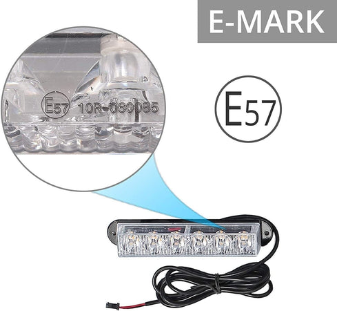 4 in 1 Lampada di Emergenza Strobo 18 Modalità con Interruttore 4X6 LED Barra