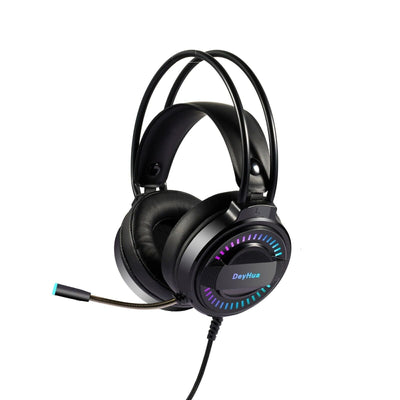 DeyHua RGB Cuffie da gioco per PC PS4 con microfono flessibile HD Cuffie da 3,5