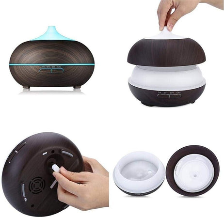 Diffusore di olio essenziale per aromaterapia con venature del legno 400ml
