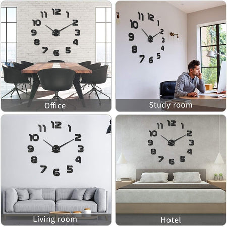 Orologio da Parete Silenzioso e Fai da Te 60-120cm, Facile da Montare Effetto