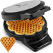Piastra per Waffle a Forma di Cuore, Rivestimento Antiaderente 5 Waffle 1000w