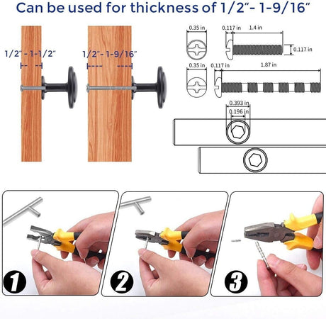Confezione da 10 pomelli per armadietti da cucina da 1-1/4 pollici, pomelli