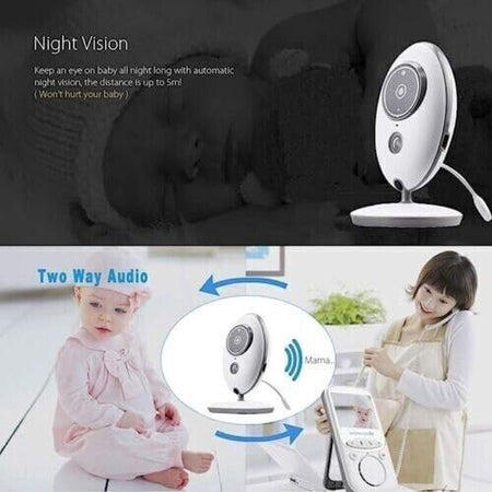 BABY MONITOR, SENZA FILI, VB 605, RICARICABILE, FULL HD, 2,4", VISIONE NOTTURNA