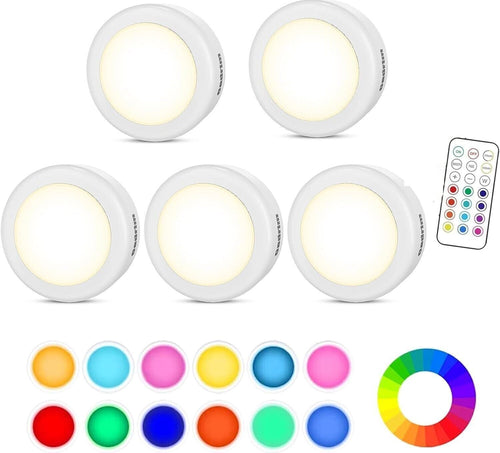 Luci Armadio Notturna Lampada RGBW 5PZ LED Multicolore, Illuminazione 13 Colori