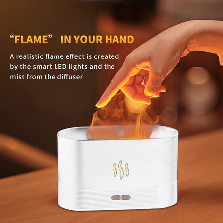 Diffusore di Oli Essenziali con Effetto Fiamma Umidificatore per Ambiente