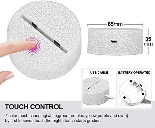 Lampada 3D da comodino Anime, Decorazione per camera da letto per bambini 2PCS