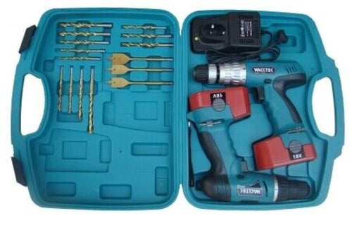 CAM COPPIA DI TRAPANO E AVVITATORE A BATTERIA 18V CON ACCESSORI