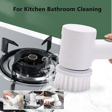 Spazzola Rotante Elettrica Per Pulizia, Spazzola Multifunzione con 5 testine