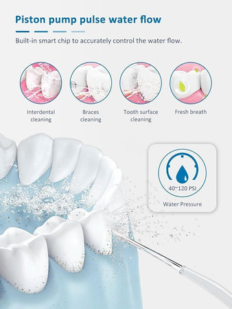 Idroulsore Dentale Ricaricabile Portatile Potente, Pulitore Dentale Ad Acqua