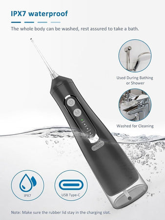 Idroulsore Dentale Ricaricabile Portatile Potente, Pulitore Dentale Ad Acqua