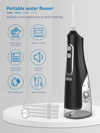 Idroulsore Dentale Ricaricabile Portatile Potente, Pulitore Dentale Ad Acqua