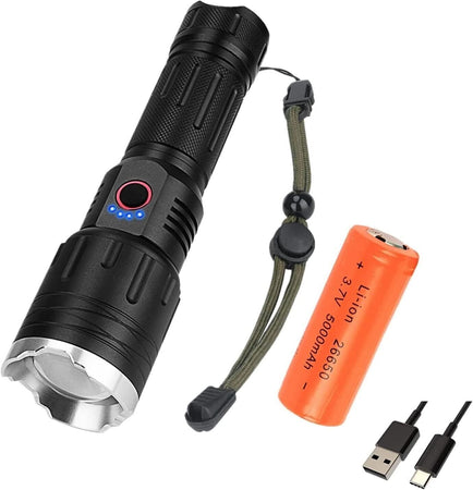 Torcia Tattica Super Luminosa da 20000 Lumen Ricaricabile Alta Potenza