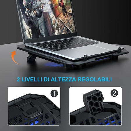 Ventole per PC Portatile, Base di Raffreddamento Ultra Magro per Laptop da 10-15