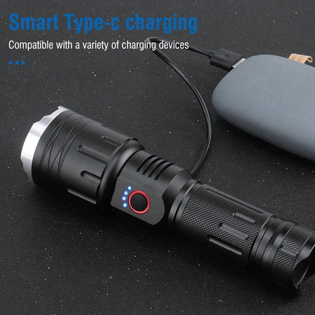 Torcia Tattica Super Luminosa da 20000 Lumen Ricaricabile Alta Potenza