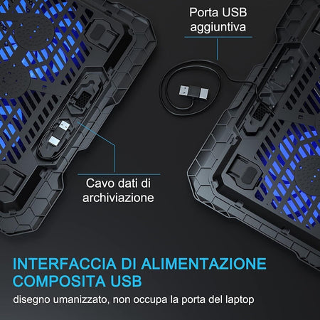 Ventole per PC Portatile, Base di Raffreddamento Ultra Magro per Laptop da 10-15