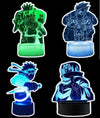 Lampada a LED Naruto 3D Illusion + 4 disegni 16 cambi di colore e telecomando