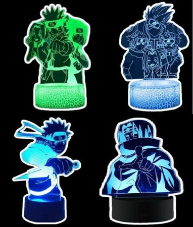 Lampada a LED Naruto 3D Illusion + 4 disegni 16 cambi di colore e telecomando