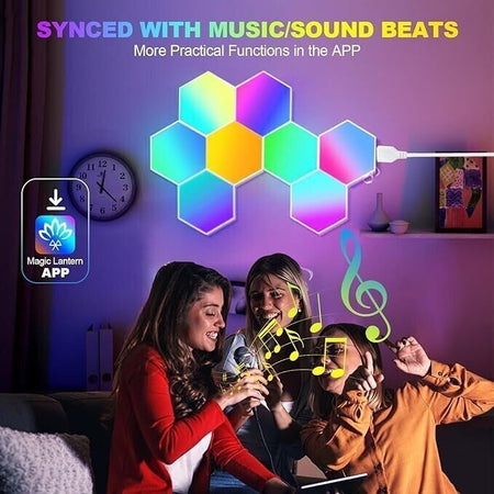 LED 8 Pezzi Esagonali Muro LED Luci, Smart RGB Gaming Wall, Luce Sincronizza