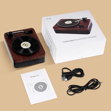 Topretty Bluetooth Speaker, Turntable Design Bluetooth Speaker Altoparlanti