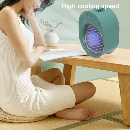 Mini dispositivo di raffreddamento dell'aria personale con luce notturna sfumata