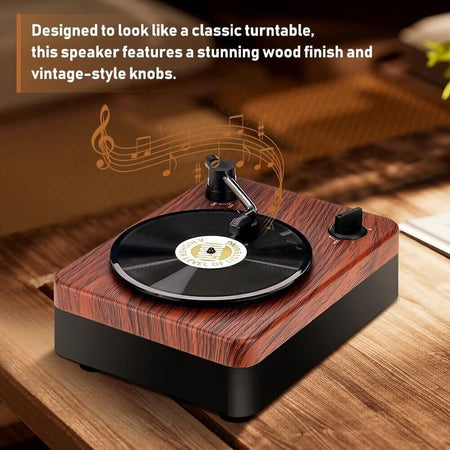 Topretty Bluetooth Speaker, Turntable Design Bluetooth Speaker Altoparlanti