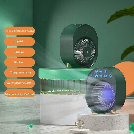 Mini dispositivo di raffreddamento dell'aria personale con luce notturna sfumata