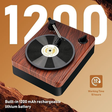 Topretty Bluetooth Speaker, Turntable Design Bluetooth Speaker Altoparlanti