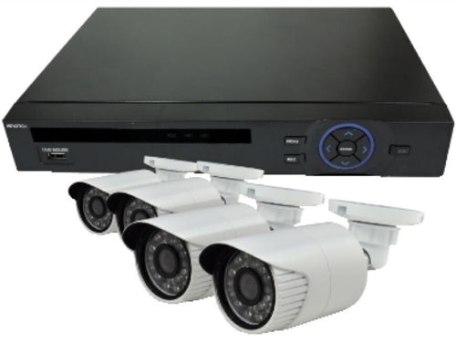 KIT NVR 4CH POE + 4 TELECAMERE ALTA DEFINIZIONE 1MPX 720P CON INTERNET ONE-CLICK