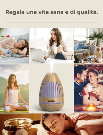 Diffusore di Oli Essenziali Aromi Aromaterapia Ambiente Modalità 150ml 7 LED