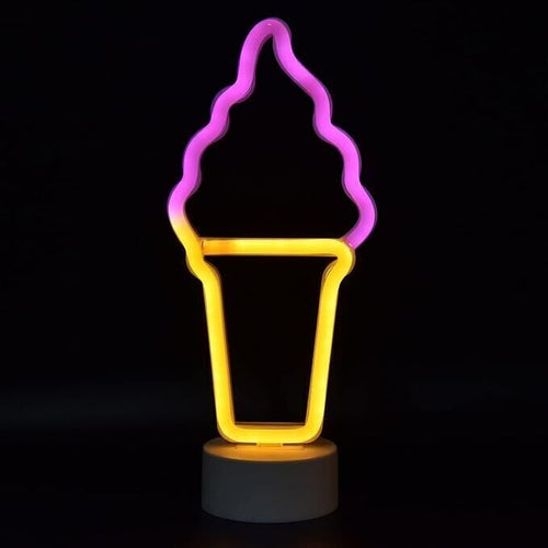 Insegna al Neon a LED a Forma di Gelato, Insegna al Neon Decorativa con Base