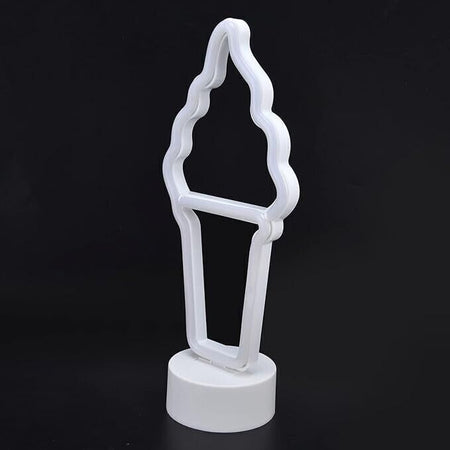 Insegna al Neon a LED a Forma di Gelato, Insegna al Neon Decorativa con Base