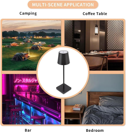 Lampada da Tavolo Senza Fili, Lampada da Tavolo a LED Ricaricabile, Batteria