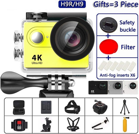 Macchina Fotografica Action Ultra HD 4K 30fps WiFi 2.0" Impermeabile Subacquea