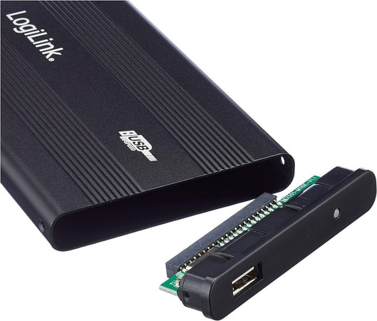 LogiLink UA0040B Case Esterno per HDD IDE, Interfacia ATA, USB 2.0, Nero