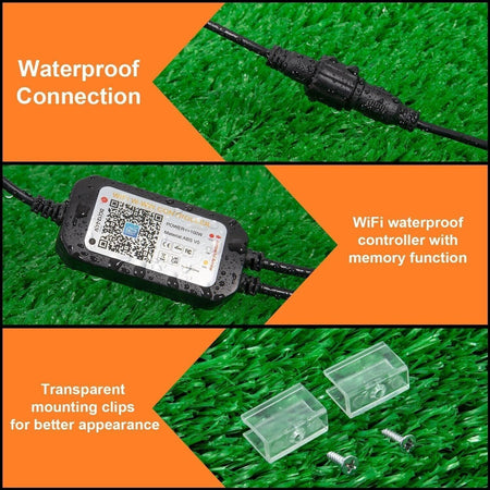Striscia luminosa a LED al neon, 15 m, per esterni, IP67, impermeabile, bianco
