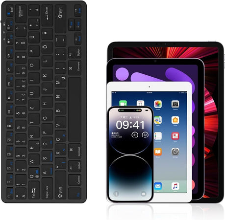 Tastiera Bluetooth Layout Tedesco Wireless Tastiera Ultra Sottile Compatibile