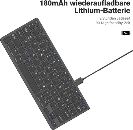 Tastiera Bluetooth Layout Tedesco Wireless Tastiera Ultra Sottile Compatibile