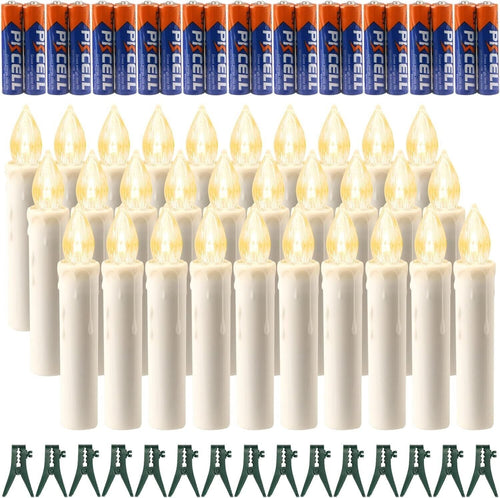 Candele con telecomando, batterie AA e clip impermeabile per feste (30 luci)