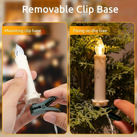 Candele con telecomando, batterie AA e clip impermeabile per feste (30 luci)