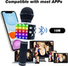 Microfono per karaoke wireless Bluetooth 4 in 1 con luci a LED, microfono
