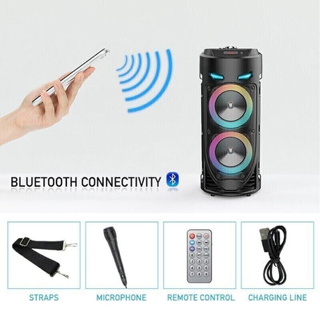 Diffusore portatile cassa bluetooth mp3 karaoke usb aux 10 watt 1500mah ZQS4239